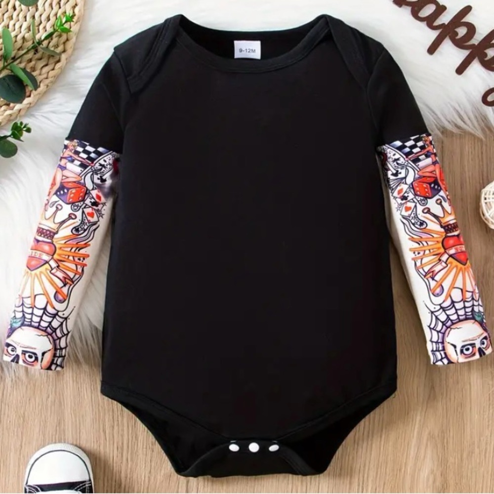 204. 🎉Infant Tattoo Sleeve Onesie